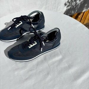 Michael Kors Blue Leather Textile Wedges Lace Up Women’s Shoes
